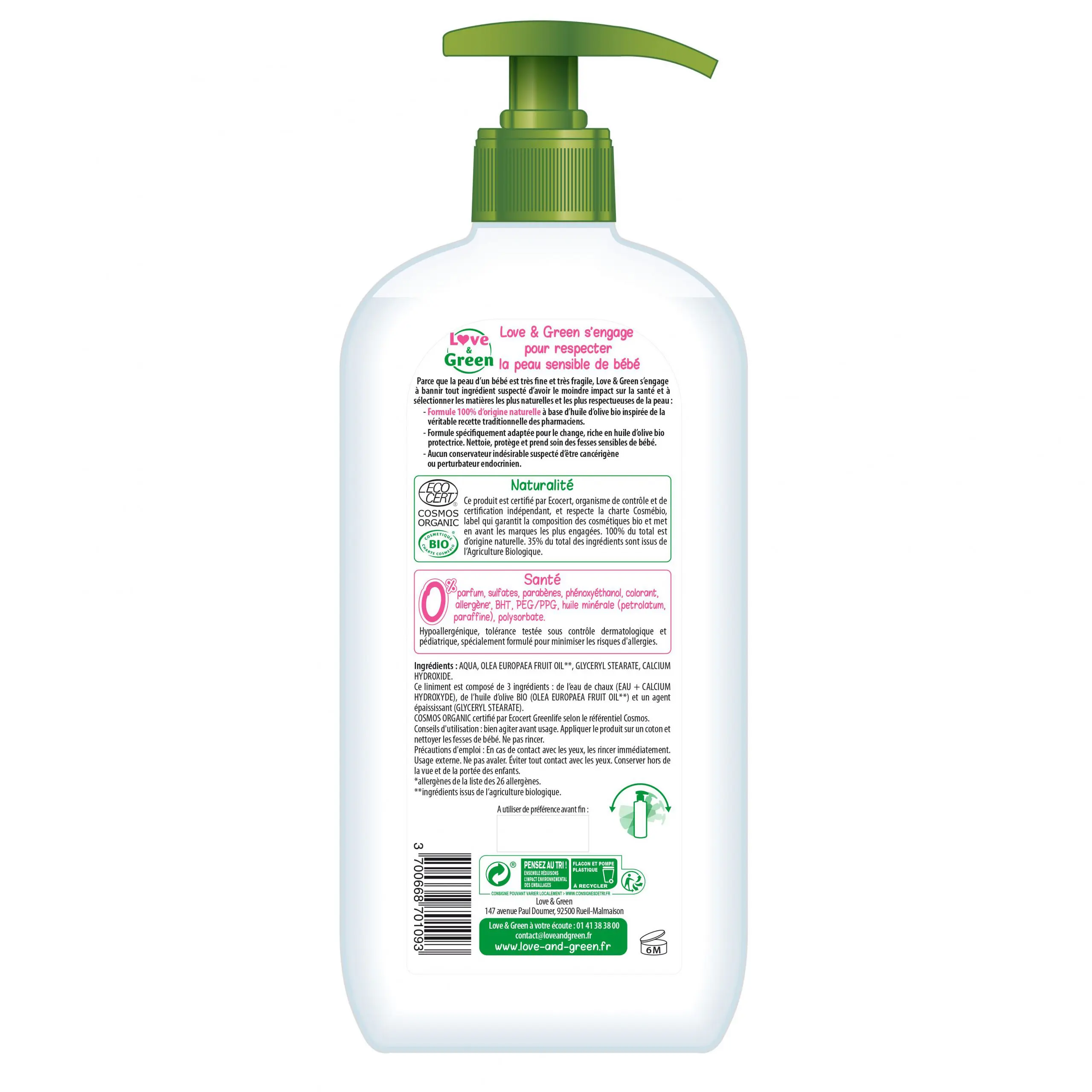 Composition Liniment Bio Love & Green 500ml