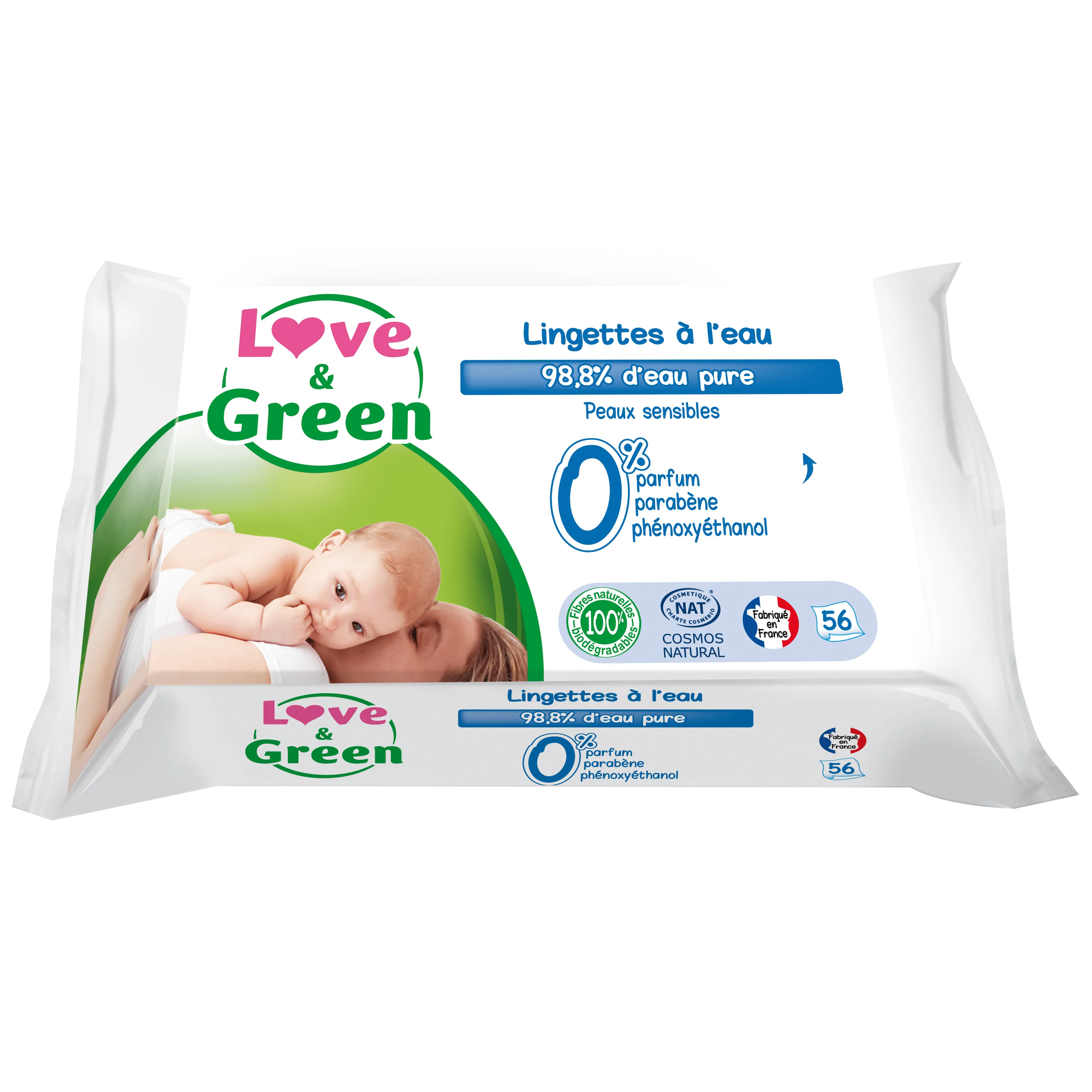 Lingettes à l'eau Love & Green