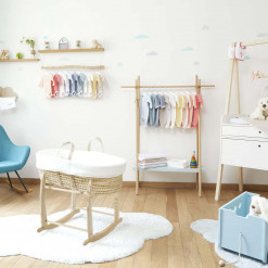 Couffin Nuage avec Support Bois chambre