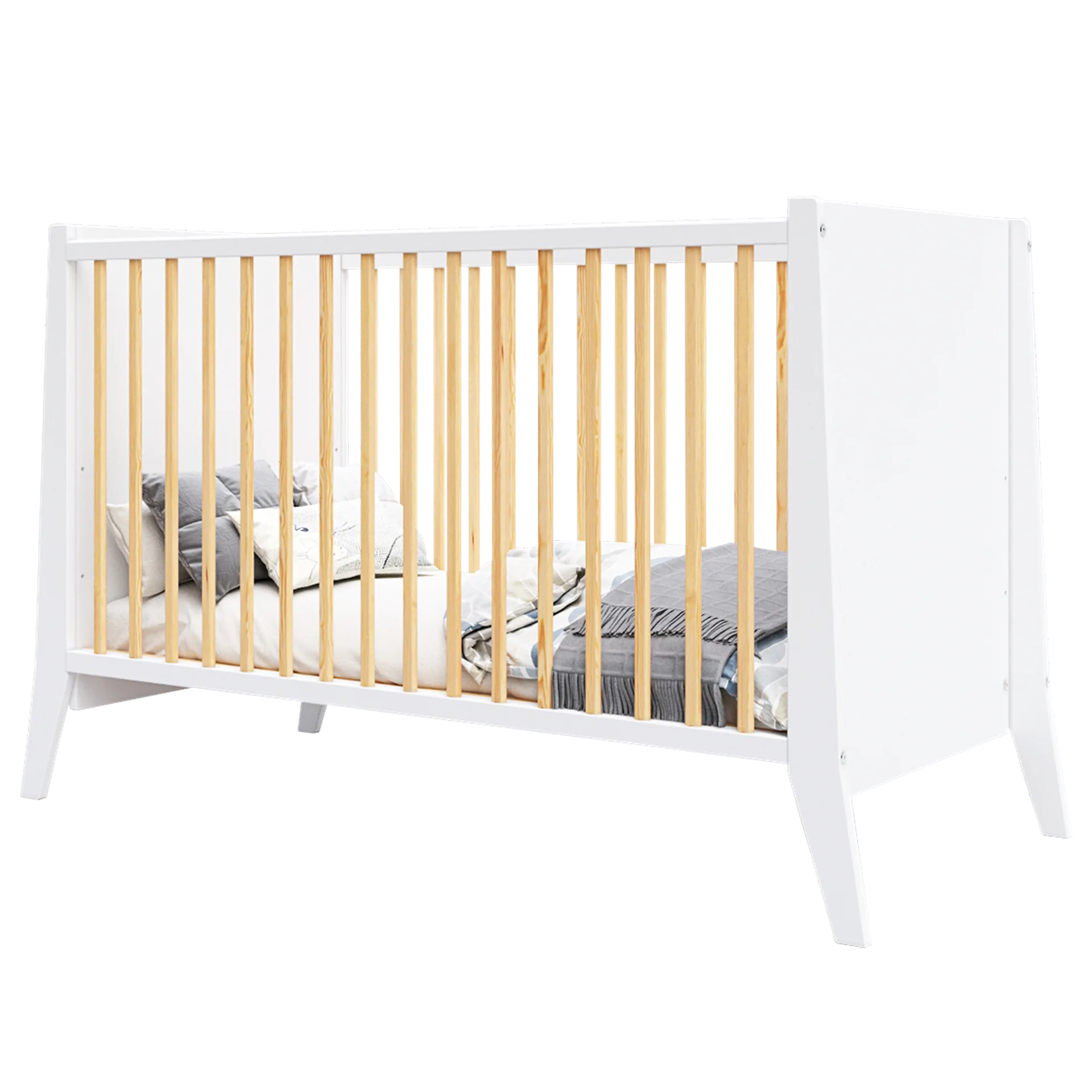 Lit Bébé Zoé Blanc et Pin 7