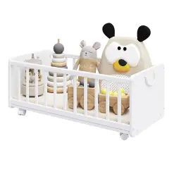Lit Bébé 6 en 1 Pin - ORNELLA - Bac à Jouets