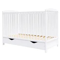 Lit Bébé Nina Blanc Avec Tiroir 1