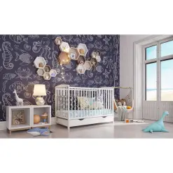 Lit Bébé Nina Blanc Avec Tiroir 3