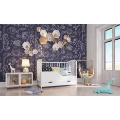 Lit Bébé Nina Blanc Avec Tiroir 4