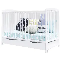 Lit Bébé Nina Blanc Avec Tiroir 5