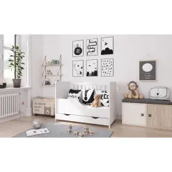 Lit Bébé Olivia Blanc Avec Tiroir 4