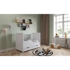 Lit Bébé Olivia Blanc Avec Tiroir 6