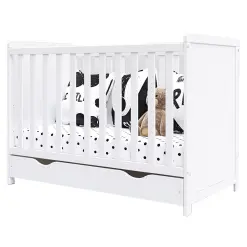 Lit Bébé Olivia Blanc Avec Tiroir 7