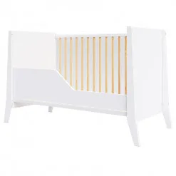 Lit Bébé Zoé Blanc et Pin 2