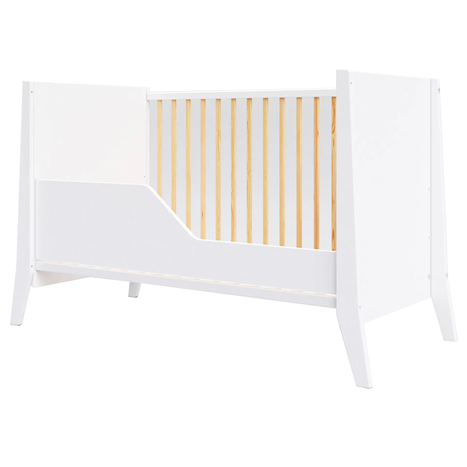Lit Bébé Zoé Blanc et Pin 2