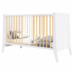 Lit Bébé Zoé Blanc et Pin 3