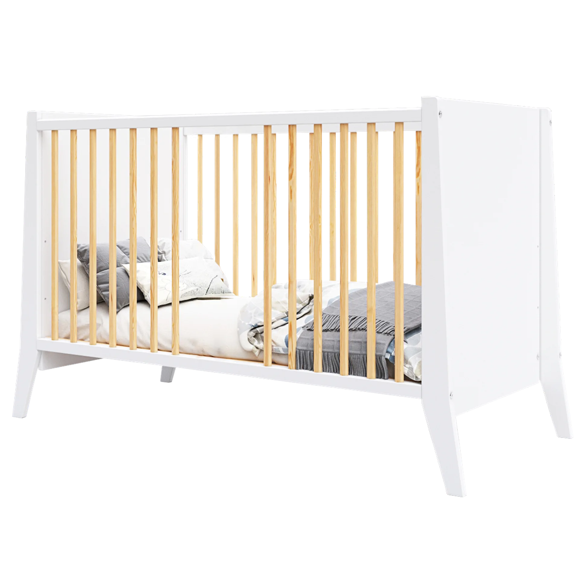 Lit Bébé Zoé Blanc et Pin 3