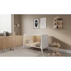 Lit Bébé Zoé Blanc et Pin 4