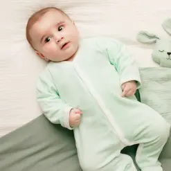 Pyjama Bébé Velours Menthe