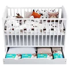 Lit bébé évolutif avec tiroir – LOUIS – 120×60 cm
