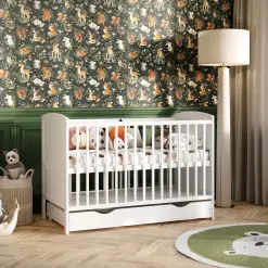 Lit bébé évolutif avec tiroir – LOUIS – 120×60 cm