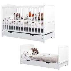 Lit bébé évolutif avec tiroir – LOUIS – 120×60 cm