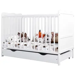 Lit bébé évolutif avec tiroir – LOUISE – 120×60 cm