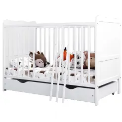 Lit bébé évolutif avec tiroir – LOUISE – 120×60 cm