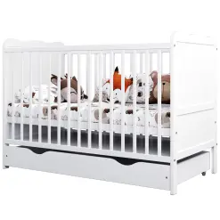 Lit bébé évolutif avec tiroir – LOUISE – 120×60 cm