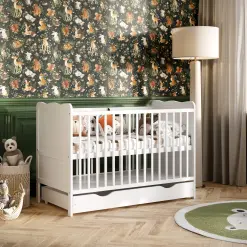 Lit bébé évolutif avec tiroir – LOUISE – 120×60 cm