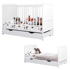 Lit bébé évolutif avec tiroir – LOUISE – 120×60 cm